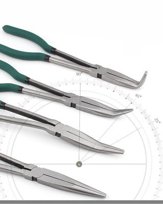 Pinces de nez d'aiguille de Bent Nose Pliers Long Angled de 11 pouces courbe d'agrafe de 20 degrés