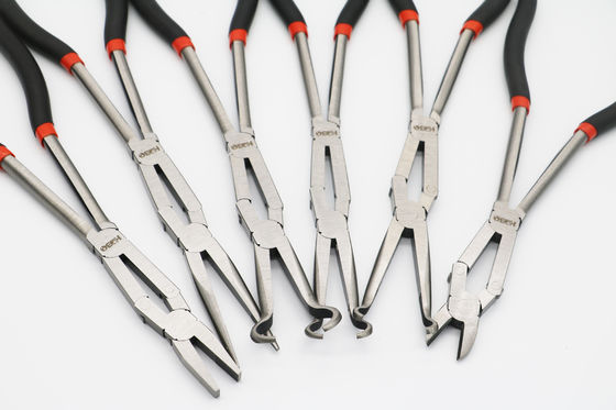 Pinces plates de long nez large pour la double X agrafe extra-longue droite commune des bijoux 200mm