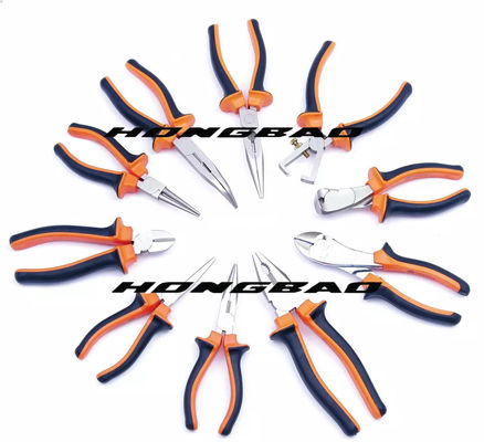 45#Carbon poignée plongée en acier 6&quot; 8&quot; haut épaule non standard Bent Nose Diagonal Combination Pliers du genre américain