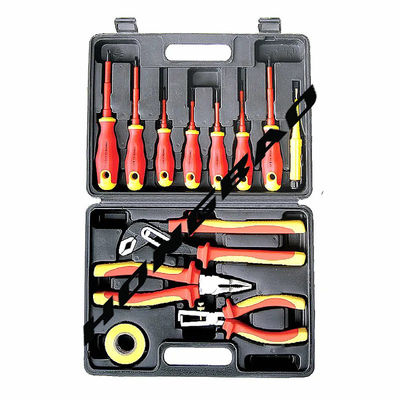 Paquet électrique isolé de PCS du tournevis 12 de bande d'autocollant d'appareil de contrôle de tension de trousse d'outils de VDE de clochard