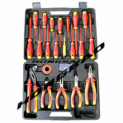 22 PCs emballent les pinces électriques molles confortables à C.A. de trousse d'outils de VDE de la poignée 1000V de poignée